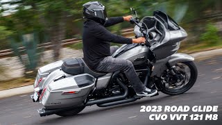 2023 HD Road Glide CVO VVT 121 M8 Motorcycle Aftermarket Exhaust Freedom Tuck amp Under Headers [upl. by Livvyy]