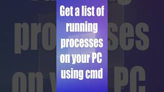 💻 CMD Trick Get a list of running processes on your PC with cmd [upl. by Ettevets]