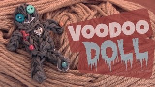 RAINBOW LOOM  VooDoo Doll Charm  How To  SoCraftastic [upl. by Annaeed]