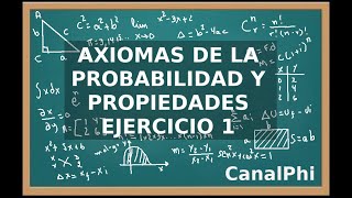 Axiomas de la Probabilidad y propiedades Ejercicio 1 [upl. by Leay224]