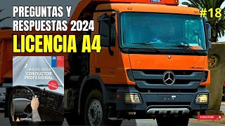 ✅SIMULACION EXAMEN TEORICO CLASE A4 CHILE 🚛 CUESTIONARIO COMPLETO PREGUNTAS Y RESPUESTAS CLASE A418 [upl. by Teresina870]