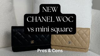 CHANEL WALLET ON CHAIN VS MINI SQUARE IN DEPTH REVIEW  CAVIAR VS LAMBSKIN  GIRLGONELUX [upl. by Wilt]