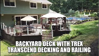 Backyard Deck with Trex Transcend Decking and Railing [upl. by Halfon500]