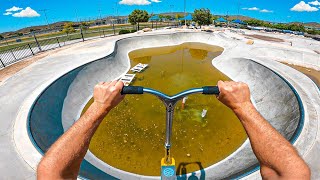 Scootering at ABANDONED SKATEPARK [upl. by Letnahs]