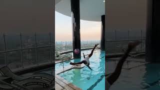 Vinicius poolside scissor kick fail  😂🏊‍♂️ [upl. by Eillit]