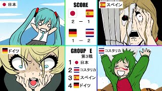 【W杯 グループ E】各国の反応をアニメで再現  Would Cup GROUP E Fans Reaction Anime [upl. by Emiaj]