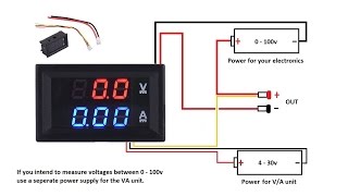 DC 100V 10A Voltmeter Ammeter Blue  Red LED Amp Dual Digital Volt MeterA meter [upl. by Belia]