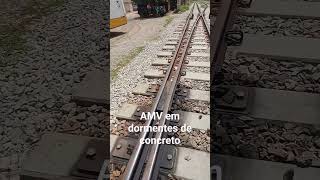 Inspeção em AMV sob dormentes de concreto train natalrn trem ferrovias natalrnbrasil [upl. by Suehtomit]