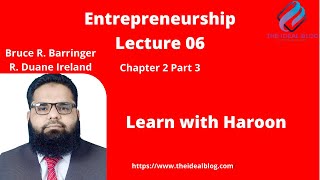 Lecture 6 Chapter 2 Part 3 Entrepreneurship [upl. by Toth]