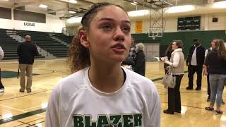 Timberlines Kiara Brooks discusses rivalry win recordbreaking night [upl. by Dabney]