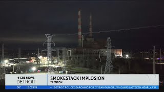 Smokestacks at Trenton Channel Power Plant demolished [upl. by Noevad635]