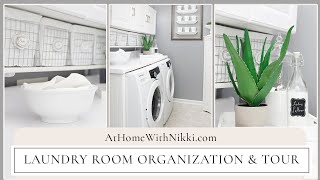 LAUNDRY ROOM ORGANIZATION amp TOUR  Home Organizing Tips [upl. by Melli]