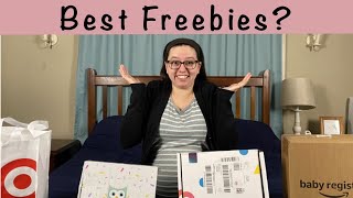 Comparing 4 Baby Registry Welcome Boxes Haul  Reviews [upl. by Solracesoj141]