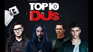 TOP 10 DE LOS MEJORES DJS DEL MUNDO Y SUS MEJORES CANCIONES [upl. by Brunella]