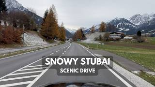 Snow in Stubaital  Scenic Alpine Drive  Nov 21  4k HDR Dolby Vision  Tirol Austria  drift [upl. by Eisac665]