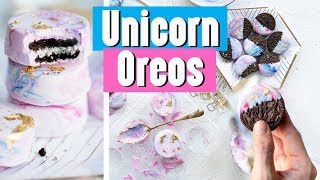 White Chocolate Dipped UNICORN OREOS Recipe [upl. by Winou27]