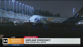 Cargo plane safely lands in Miami International Airport after engine malfunction [upl. by Sion]