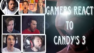 Gamers React To Monster Puppet  Five Nights At candy’s 3 [upl. by Aihsiym]