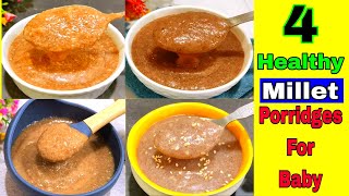 4 Healthy Millet Porridges For Baby 15 Years  Baby Food Recipes  Healthy Food Bites [upl. by Ky928]