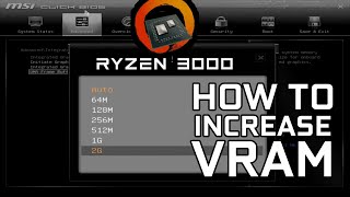 How to increase VRAM  Ryzen 5 3400G amp Ryzen 3 3200G Tutorial [upl. by Haerle]