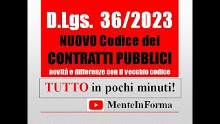 TUTTO il NUOVO CODICE DEI CONTRATTI in pochi minuti  RIASSUNTO DLGS 362023 [upl. by Nalim]