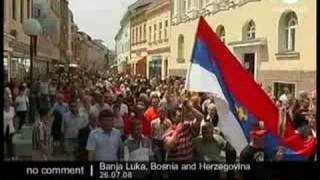 Bosnia Bosnian Serbs express support for Karadzic [upl. by Akimak]