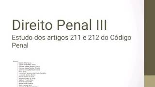 Artigos 211 e 212 do Código Penal [upl. by Cayla]