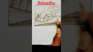 Easy scenery Drawing  Pencil Shading  Shorts video  PariArt 2024 [upl. by Surad]