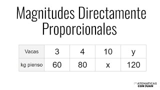 MAGNITUDES DIRECTAMENTE PROPORCIONALES [upl. by Nosyd548]