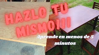 Como Barnizar Tus Propios Muebles Paso a Paso  Preparar Madera Entintar Barnizar [upl. by Garnes]