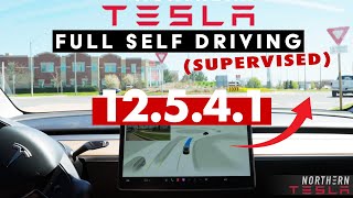 Tesla FSD Supervised Roundabout Test  Version 12541 [upl. by Jarek]