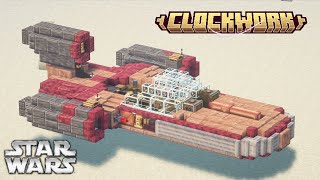 Working Star Wars X34 landspeeder in Minecraft Clockwork [upl. by Juan]