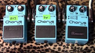 BOSS CE2 Chorus SHOOTOUT MIJ Japan Taiwan amp Waza Craft comparison [upl. by Skardol]