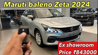 Maruti Suzuki baleno Zeta model 2024 l Price and detailed Review l marutisuzuki [upl. by Zoie]