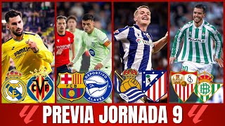 DERBI SEVILLANO MADRIDVILLARREAL REAL SOCIEDADATLETI PREVIA amp PRÓNOSTICOS JORNADA 9 LALIGA [upl. by Keraj]