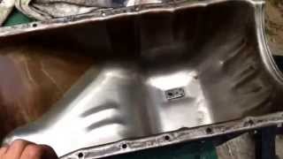 Oil pan leak repair on a 1982 f350 400m [upl. by Amjan42]