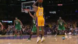 Ron Artest Clutch 3Pointer  Game 7 Lakers Vs Celtics NBA Finals HD [upl. by Schober]