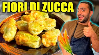 COME FARE I FIORI DI ZUCCA FRITTI😋 [upl. by Chimene]