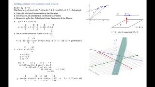 Gerade Ebene Schnittpunkt Schnittwinkel [upl. by Leiuqese]