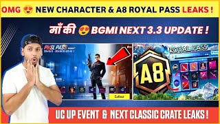 New Character 😍 A8 Royal Pass  Bgmi Next 33 Update  Next Classic Crate Bgmi  Bgmi New Update [upl. by Lledniw]