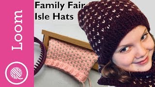 Loom Along Class  Fair Isle Hats 5 sizes  Toddler Child Sm Med Lg [upl. by Hulda]