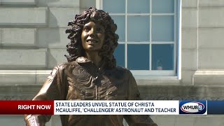 Statue honoring Christa McAuliffe unveiled at State House [upl. by Ule274]