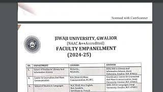 Guest Faculty Vacancy 202425  33 Departments  Jiwaji University Gwalior Madhya Pradesh [upl. by Ciro]