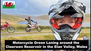 Offroad Motorcycle Green Laning around the Claerwen Reservoir in the Elan Valley Wales [upl. by Shantha]