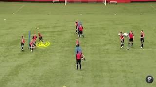 Soccer Coaching Defending Drill Pressing Warm Up [upl. by Skrap]