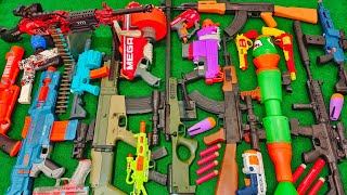 Collecting 7 Sniper Rifles and AK47 Guns AWM Fortnite Nerf Gun SCARL M416 Nerf Gun Water Gel Blaster [upl. by Aliza]