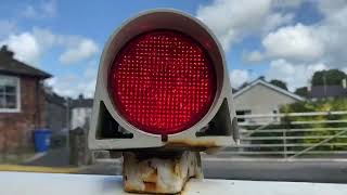 Llanfairpwllgwyngyllgogerychwyrndrobwllllantysiliogogogoch Level crossing Isle of Anglesey290824 [upl. by Leiad713]