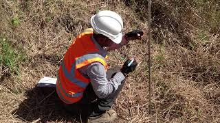 Dynamic Cone Penetrometer DCP Test on a STEEP Slope [upl. by Ovida329]