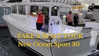 Boat Tour  New 2023 Ocean Sport 30 [upl. by Namlas]