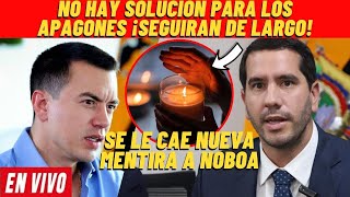 SE LE CAE LA MENTIRA A NOBOA ¿DONDE ESTAN LOS 70 MIL EMPLEOS  CRISIS ENERGETICA SEGUIRA DE LARGO [upl. by Nylram]